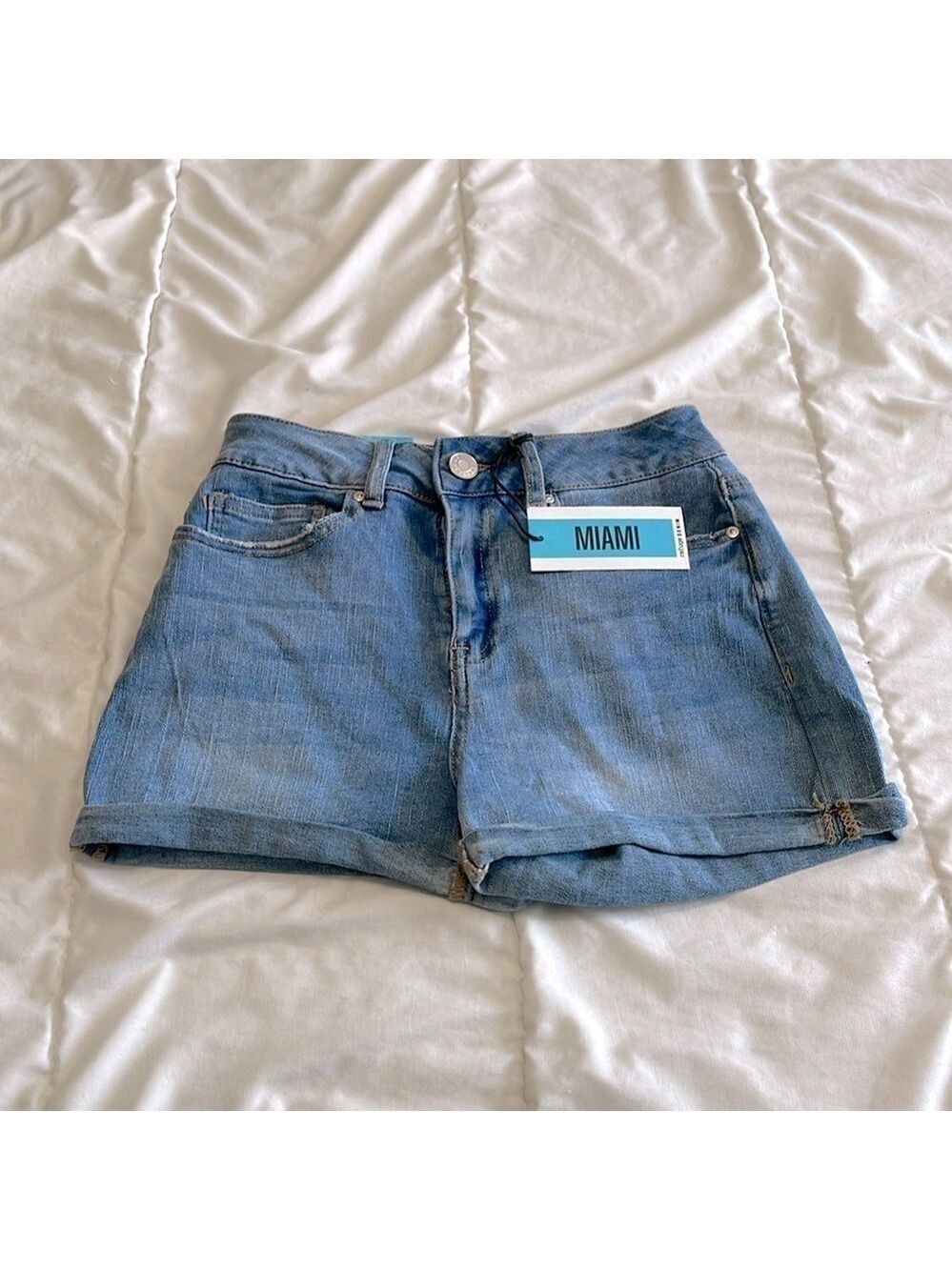 Refuge Denim Miami High Rise Stretch Jean Shorts Size 0 NWT